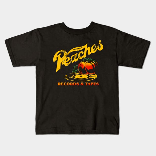 Peaches Records & Tapes 1975 Kids T-Shirt by Sarah Agalo